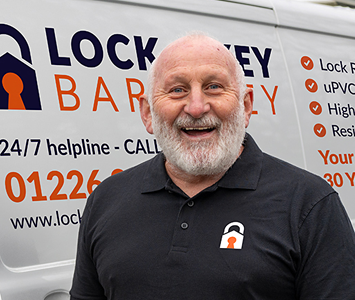 Local locksmith arriving to assist resident regaining entry to their property