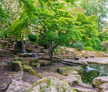 A feature of Clifton Park is the picturesque waterfall which attracts visitors on a regular basis