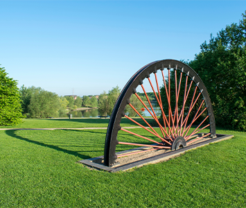 Manvers Pit Head Wheel, a fitting tribute to the contribution made by miners from Wath upon Dearne