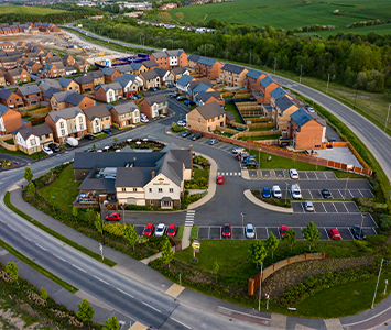 An aerial shot of the Treeton area in Rotherham, South Yorkshire