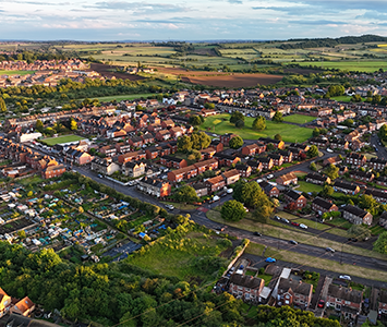 An aerial view of Wath upon Daerne, Rotherham, South Yorkshire